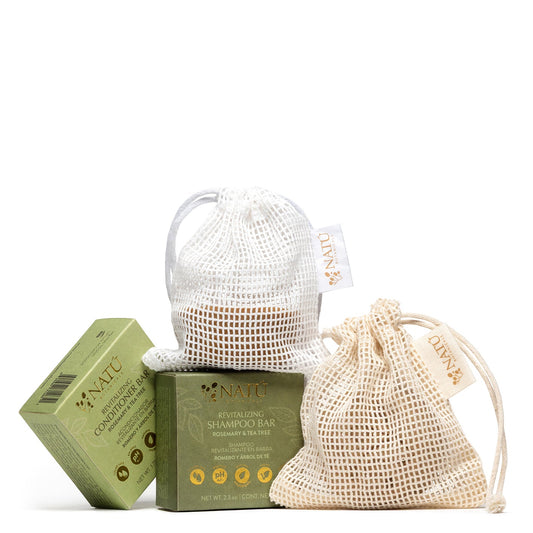 Revitalizing Rosemary and Tea Tree Shampoo & Conditioner Bar Set - Natu Botanicals