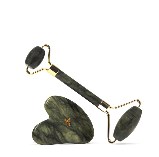 Jade Gua Sha & Facial Roller Set