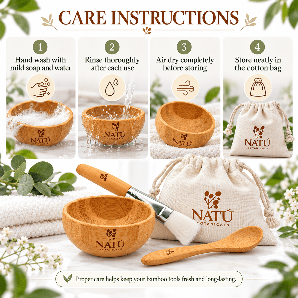 Bamboo Face Mask Accessory Kit - Natu Botanicals