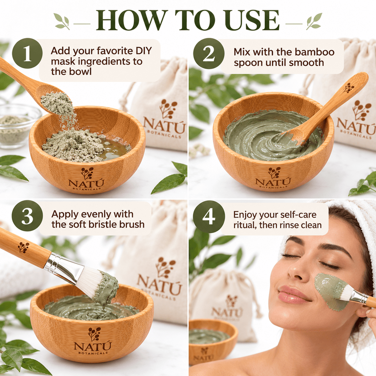 Bamboo Face Mask Accessory Kit - Natu Botanicals