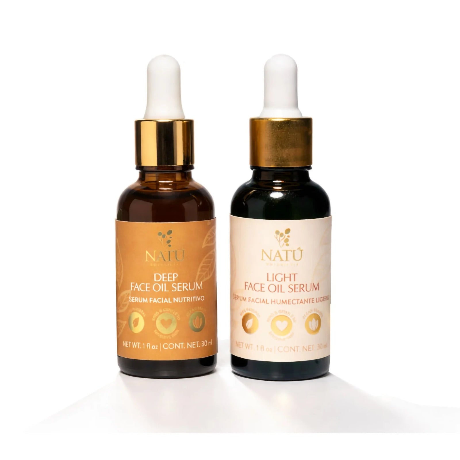 Facial Serums Bundle - Includes Deep & Light Face Oil Serums - Natu Botanicals