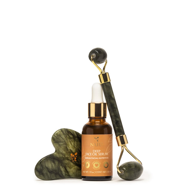 Jade Gua Sha & Facial Roller Set - Natu Botanicals