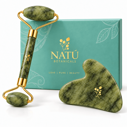 Jade Gua Sha & Facial Roller Set - Natu Botanicals
