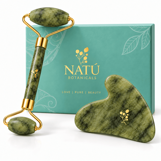 Jade Gua Sha & Facial Roller Set - Natu Botanicals