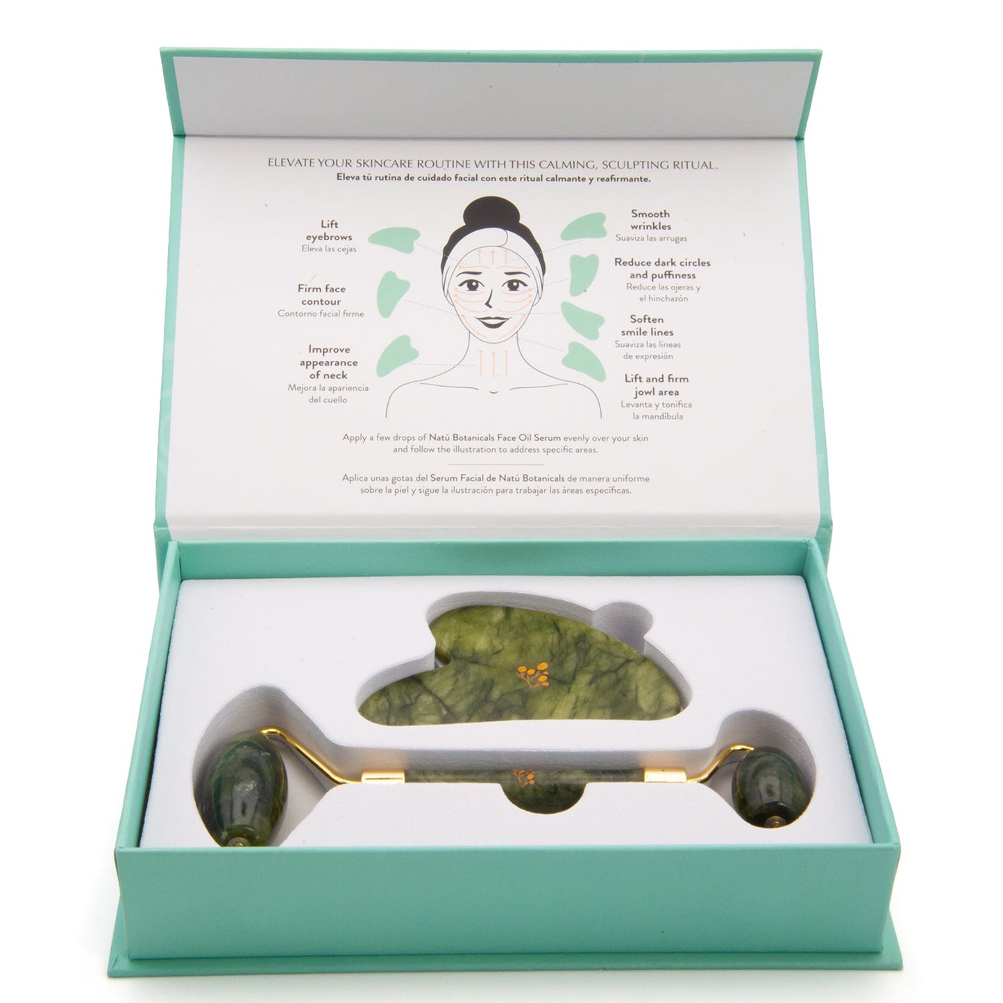 Jade Gua Sha & Facial Roller Set - Natu Botanicals