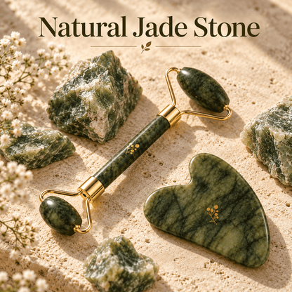 Jade Gua Sha & Facial Roller Set - Natu Botanicals