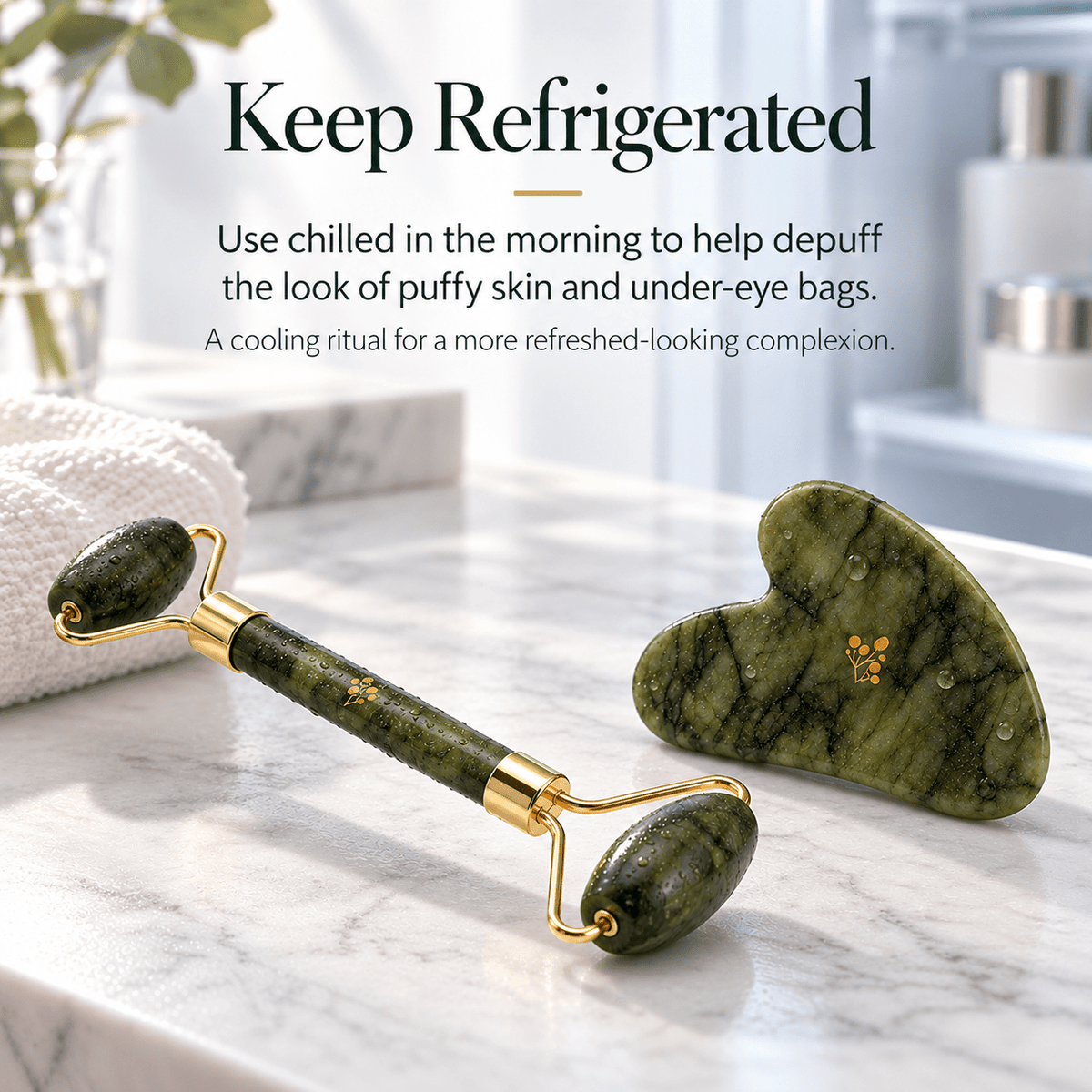 Jade Gua Sha & Facial Roller Set - Natu Botanicals