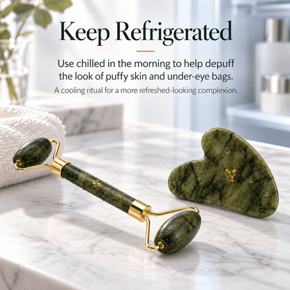 Jade Gua Sha & Facial Roller Set - Natu Botanicals