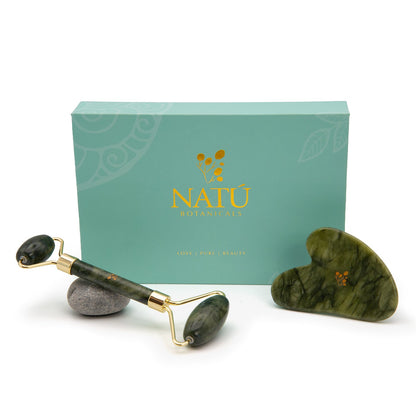 Jade Gua Sha & Facial Roller Set - Natu Botanicals