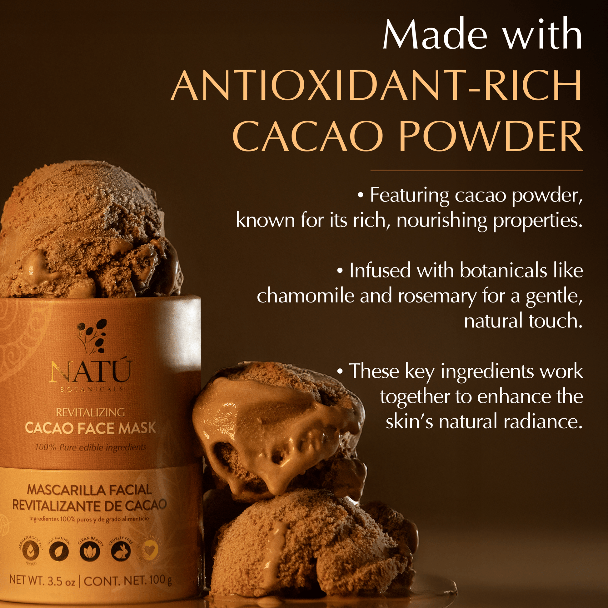 Natu Botanicals Revitalizing Cacao Face Mask – Hydrating & Antioxidant Natu Botanicals Revitalizing Cacao Face Mask – Hydrating & Antioxidant