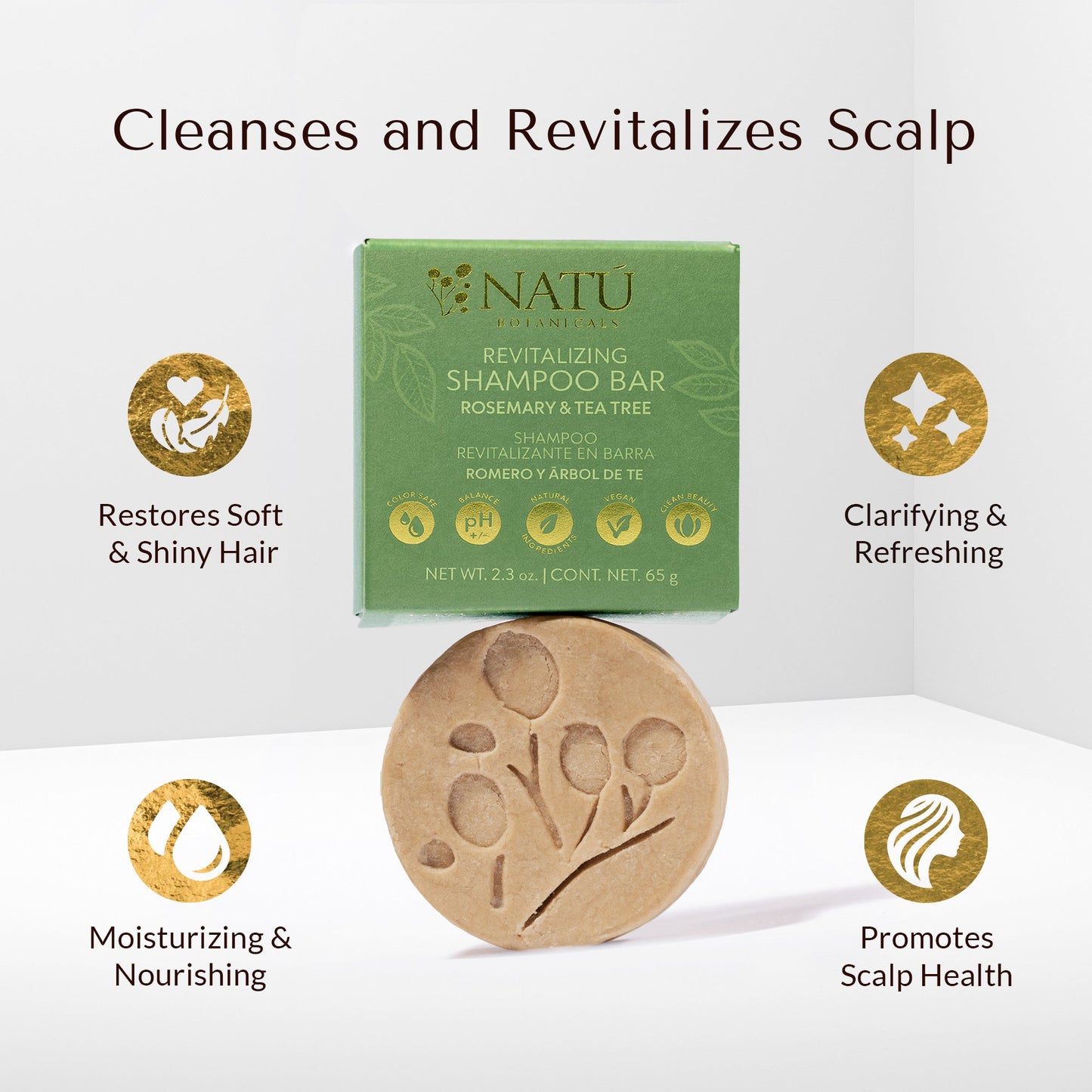 Revitalizing Shampoo Bar – Rosemary & Tea tree - Natu Botanicals