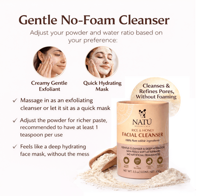 Rice & Honey Facial Cleansing Powder - Natu Botanicals