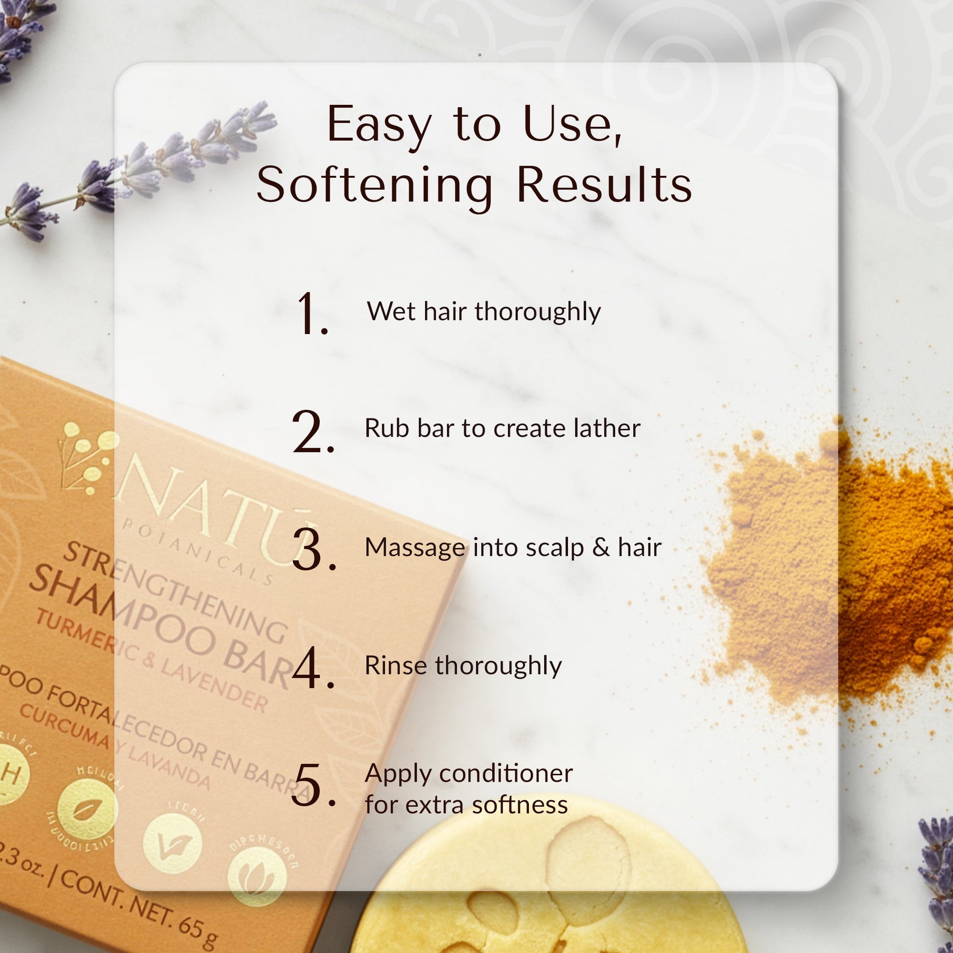 Strengthening Shampoo Bar – Turmeric & Lavender - Natu Botanicals