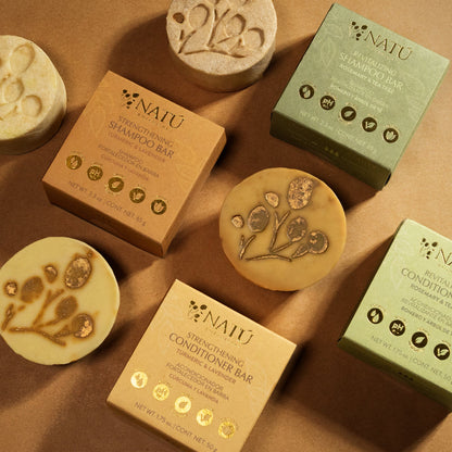 Strengthening Turmeric and Lavender Shampoo and Conditioner Bar Set - Natu Botanicals