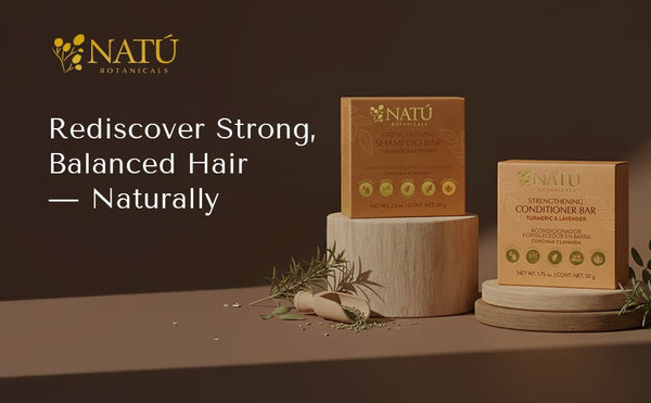 Strengthening Turmeric and Lavender Shampoo and Conditioner Bar Set - Natu Botanicals