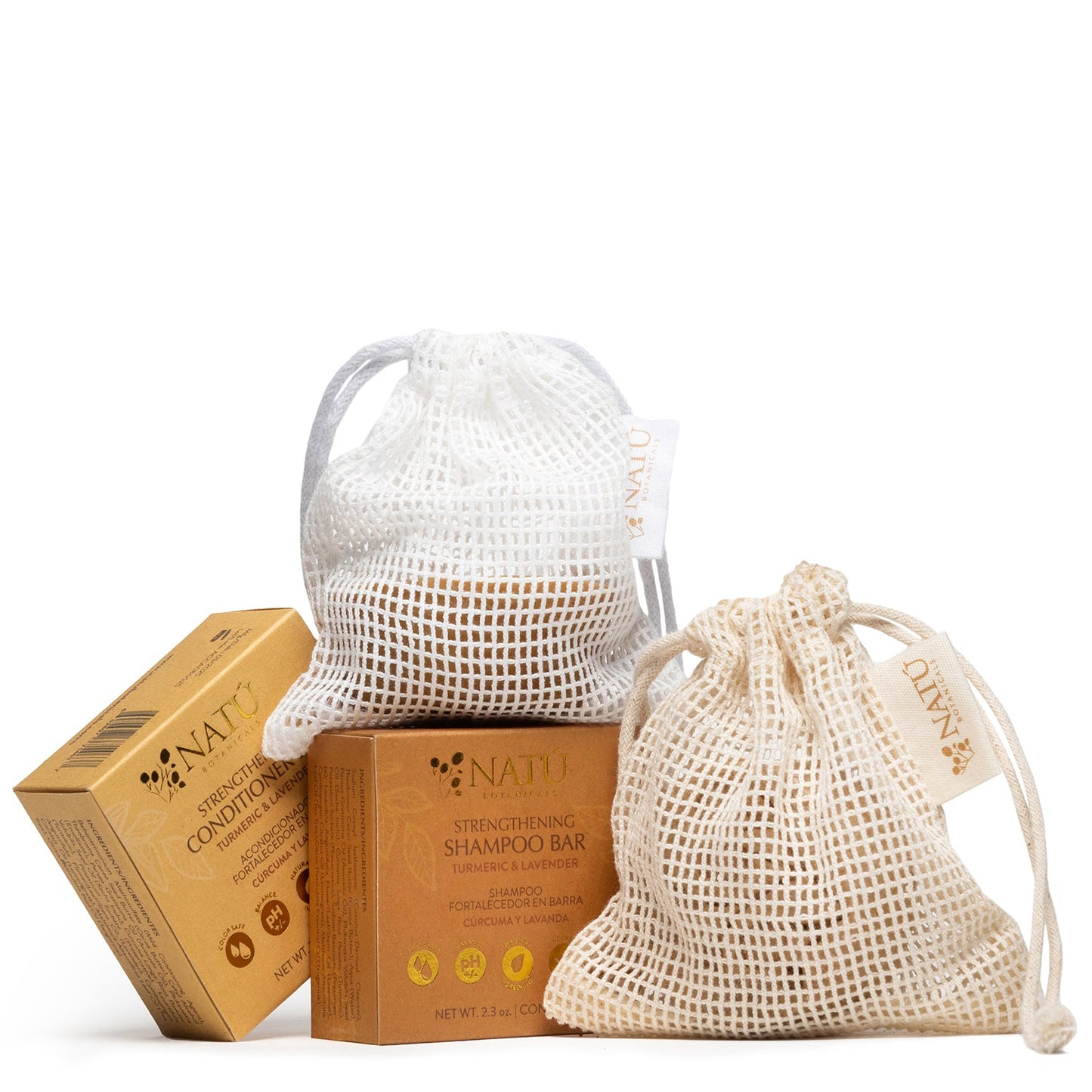 Strengthening Turmeric and Lavender Shampoo and Conditioner Bar Set - Natu Botanicals